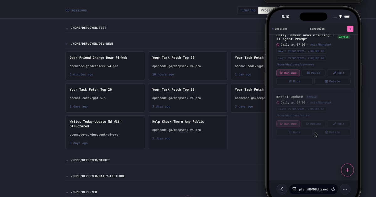 Pi Webui pi-web - Web UI for Pi (Access pi via Remote, Mobile)