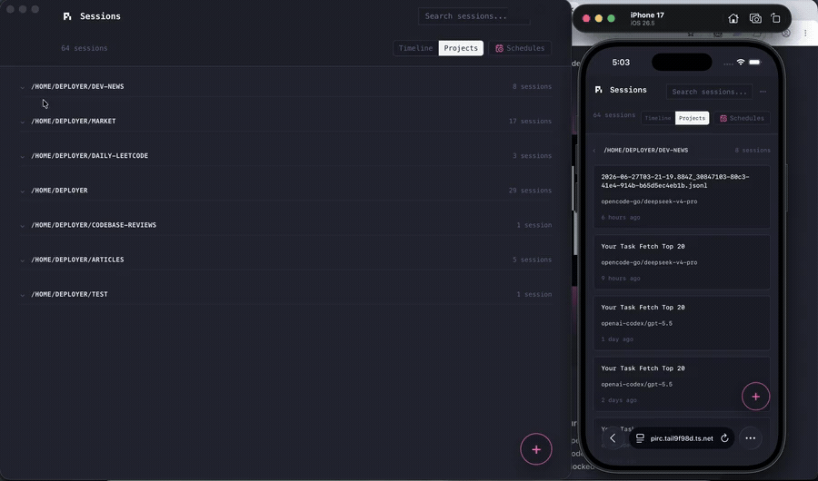pi-web demo on desktop and iOS